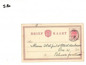 Orange Free State BRITISH OCCUPATION *VRI* Overprint Stationery Card 1900 Gi-180