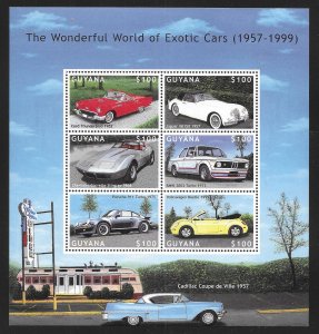 Guyana 3466 Exotic Cars m/s MNH