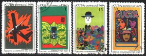 Cuba. 1969. 1490-93. Cuban cinema, posters. USED.