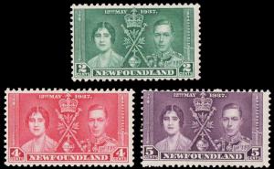 Newfoundland SC 230-232 - Coronation of George VI - MLH - 1937