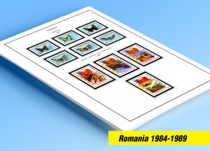 COLOR PRINTED ROMANIA 1984-1989 STAMP ALBUM PAGES (87 illustrated pages)