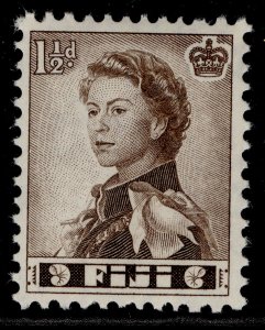 FIJI QEII SG282, 1½d sepia, NH MINT.