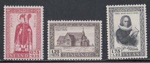 Iceland # B14-16, Cathedral & Others, Mint Hinged, 1/3 Cat.
