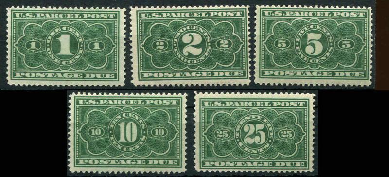 U.S. 1913 PARCEL POST Postage Due  SCOTT #JQ1-JQ5 MNH SET. 