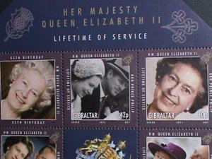 ​GIBRALTAR-2011 SC# 1267-72 SERVICE OF QUEEN   MNH S/S SCV.$18