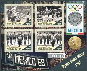 Stamps.Olympic Games Mexico 1968 Volleyball 2023 year, 1+1 sheets  perforated