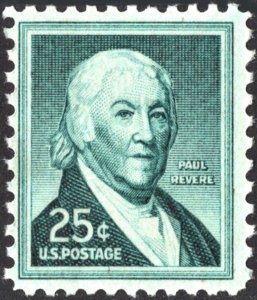 SC#1048 25¢ Paul Revere Single (1958) MNH