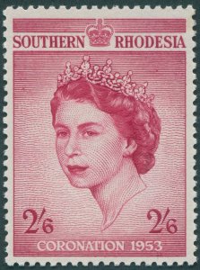 Southern Rhodesia 1953 2s 6d carmine Coronation SG77 MNH