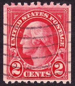 Scott 606, VF-XF Used, 2c Washington P.10 H. Coil, Light Cancel
