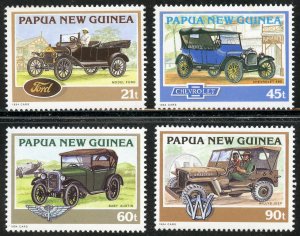 Papua New Guinea Scott 841-44 MNHOG - 1994 Classic Cars Set - SCV $7.55