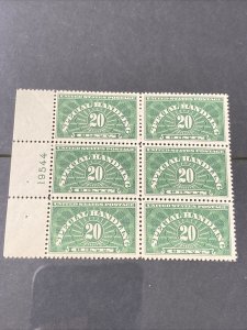 US QE3 Special Handling Plate Block Of 6 Very Fine Mint Never Hinged