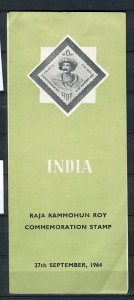 INDIA; 1964 early Raja Rammohun Roy SPECIAL NEW ISSUE FOLDER