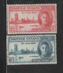 BRITISH GUINEA #242-243 1946 PEACE ISSUE MINT VF LH O.G