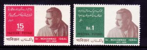 Pakistan 236-37 MNH 1967 Mohammad Iqbal 90th Birth Anniversary Set