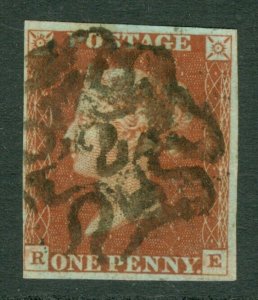 SG 8m 1d red-brown lettered RE. Very fine used with a number '2' in Maltese... 