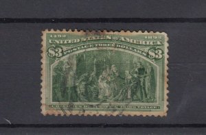 USA 1893 $3 Green Columbus Sc#243 Used JK9865 