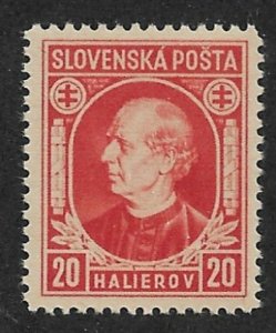 Slovakia 1939,Hlinka Issue,Scott # 28,VF-XF MNH**OG (AD-St)