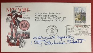 Kitty Carlisle Hart Signed, U.S. Scott #2346, N.Y. Statehood First Day Cover
