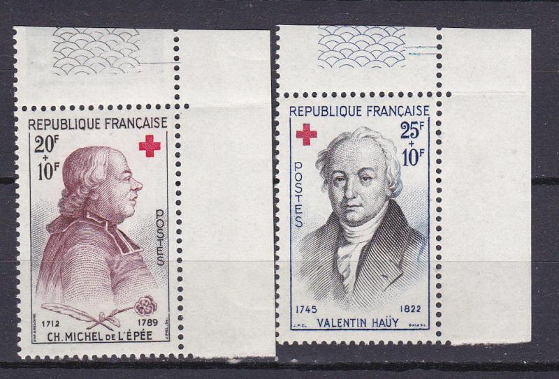 FRANCE B337-38 MNH 1959 RED CROSS PORTRAITS