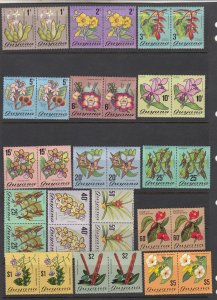 J28130 1971-6 guyana pairs set mnh #133-47 colorful flowers