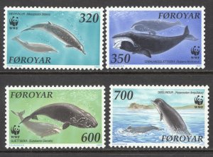 Faroe Islands Sc# 208-211 MNH 1990 320o-700o Whales