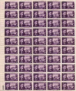 US Stamp 1945 3c FDR & White House - 50 Stamp Sheet - Scott #932