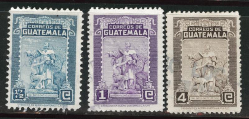 Guatemala  Scott 384-386 used upu stamps