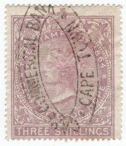 (I.B) Cape of Good Hope Revenue : Stamp Duty 3/- (1865)