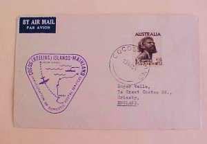 COCOS KEELING  ISLAND on AUSTRALIA FLIGHT 1955 TO ENGLAND