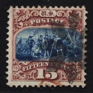 US Stamp #118 15c Brown & Blue Landing of Columbus Type I USED SCV $825