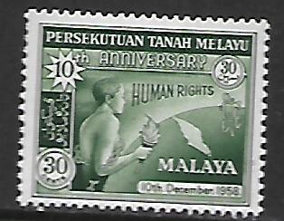 FEDERATION OF MALAYA, 90, MNH, HUMAN RIGHTS