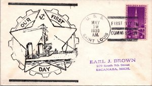 5.19.1939 - First day in Commission - USS St Louis - F39984