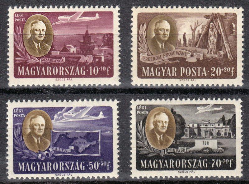 CB1-CB1C Hungary - Roosevelt Type of Semi-Postal Stamps, 1947 Perf. S –  Hungaria Stamp Exchange