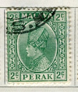 MALAYA PERAK; 1935 early Sultan issue fine used 2c. value