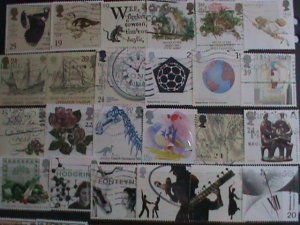 GREAT BRITAIN STAMP: ENGLAND 125 DIFFERENT PICTORIAL  IN 3 PAGES. CATALOG $30+++