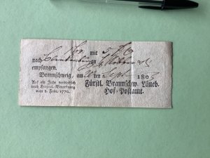 Germany Braunschweig  post office 1803 postal note Ref A1629 