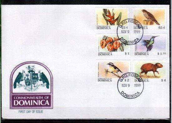 Dominica, Scott cat. 2162-2167. Birds & Flowers issue. First Day Cover