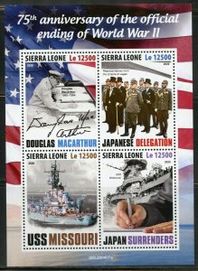 SIERRA LEONE 2020  75th ANNIVERSARY  OF THE END OF WW II SHEET MINT NH