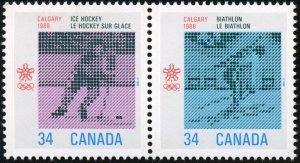 Canada 1986 MNH Stamps Scott 1111-1112 Sport Olympic Games Ice Hockey