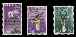 Italian Colonies, Somalia #242,C68-69 Cat$88, 1960 Independence of British So...