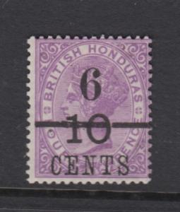 British Honduras-Scott 33 -QV Overprint-1891 -MNH - 6c on a 10c on a 4p Stamp