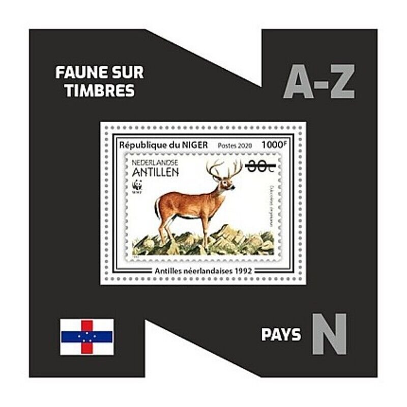 Niger - 2020 WWF Stamp on Stamp Animal - Stamp Souvenir Sheet - NIG200218b09
