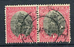 SOUTH AFRICA; 1920s-30s Dromedarius issue 1d. fine used POSTMARK Pair