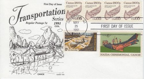 1991 Canoe 1800s (Scott 2453) Gamm Combo FDC