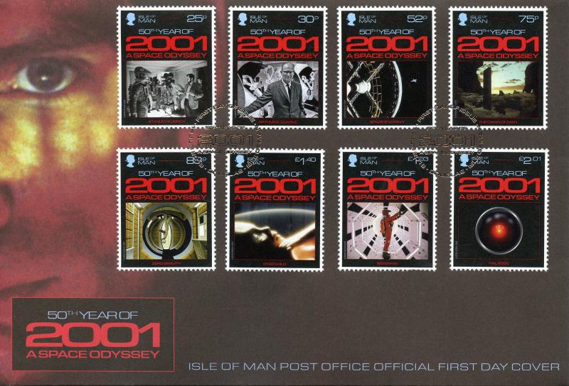 Isle of Man IOM 2018 FDC 2001 Space Odyssey Arthur C Clarke 8v Cover Stamps