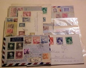 CZECHOSLOVAKIA  25  SMALL REGISTERED COVERS 1940's MOSTLY TO USA 