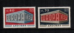 Andorra  189-190 MNH $18.50 french