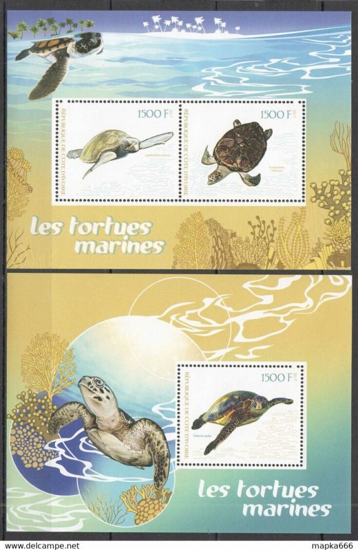 2017 Sea Turtles Reptiles Marine Life Fauna 1+1 ** Ja247