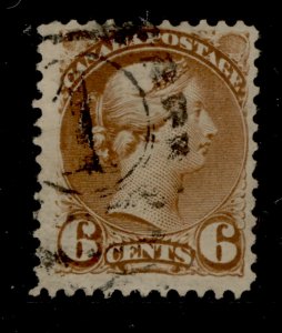 CANADA SG86, 6c yellowish-brown, USED. Cat £24.