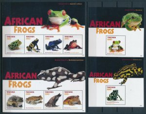 [110224] Tanzania 2016 Amphibians frogs With souvenir sheets MNH